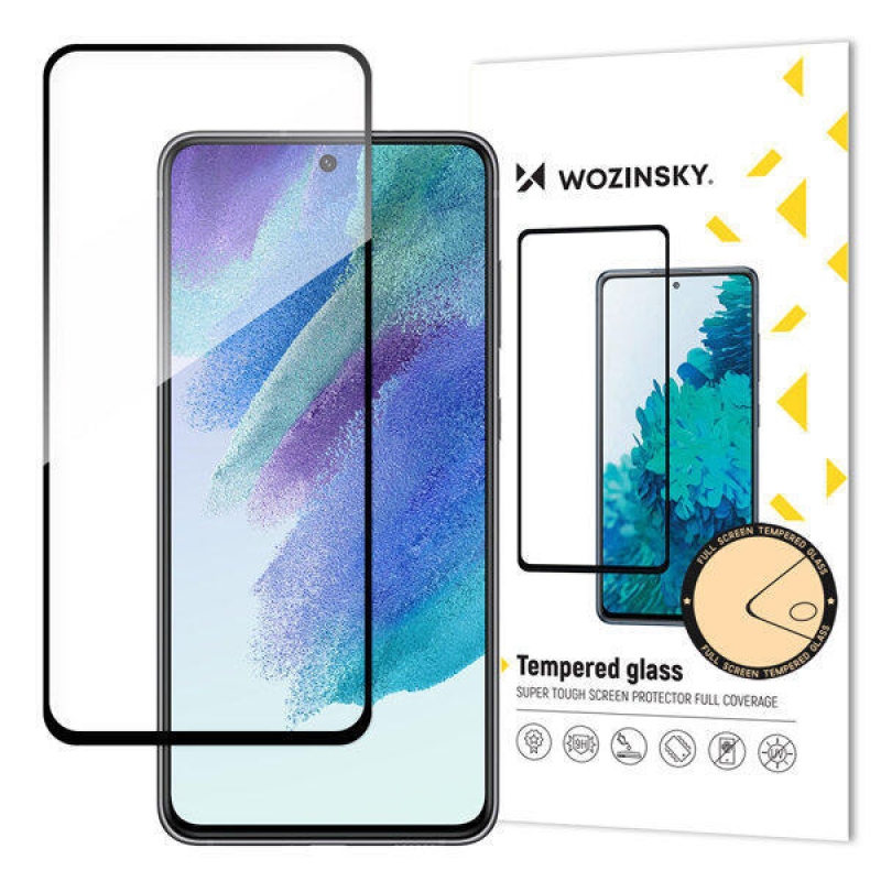 Wozinsky teljes képernyő edzett üveg Samsung Galaxy S21 FE készülékhez - fekete