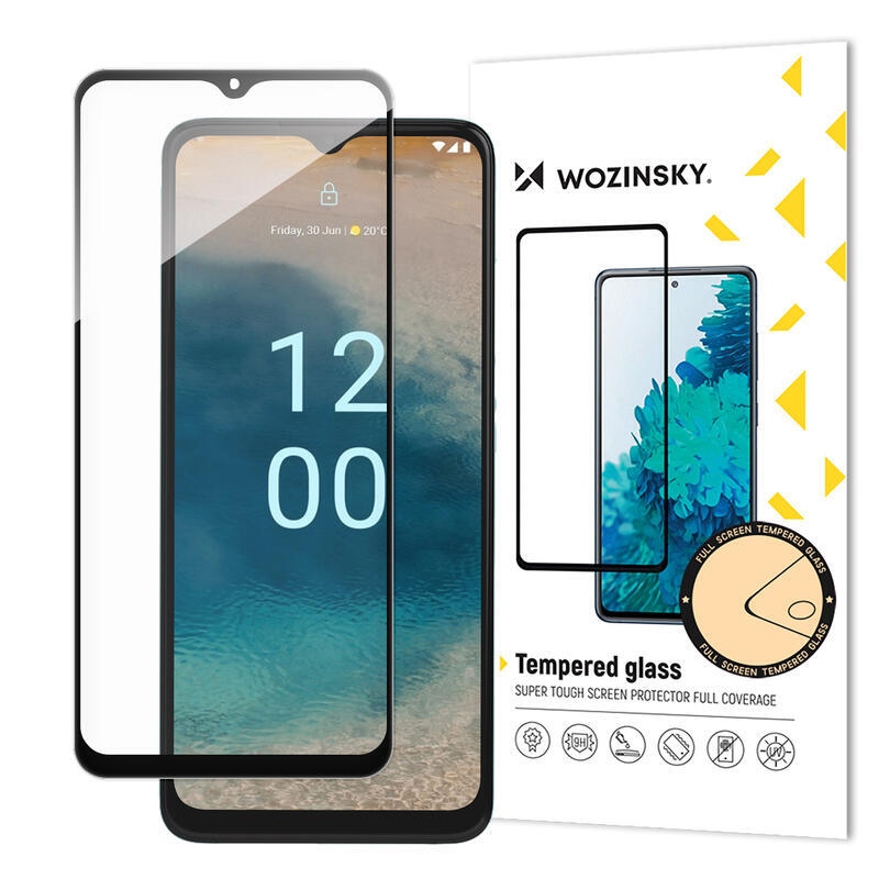 Wozinsky teljes képernyős edzett üveg Nokia G22 készülékhez - fekete