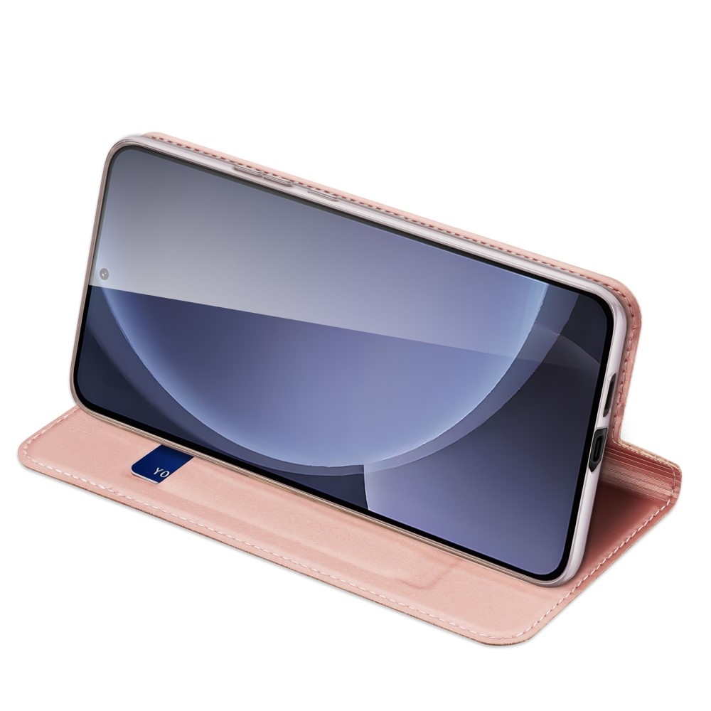 DUX könyvtáska Samsung Galaxy S25 készülékhez - rózsaarany