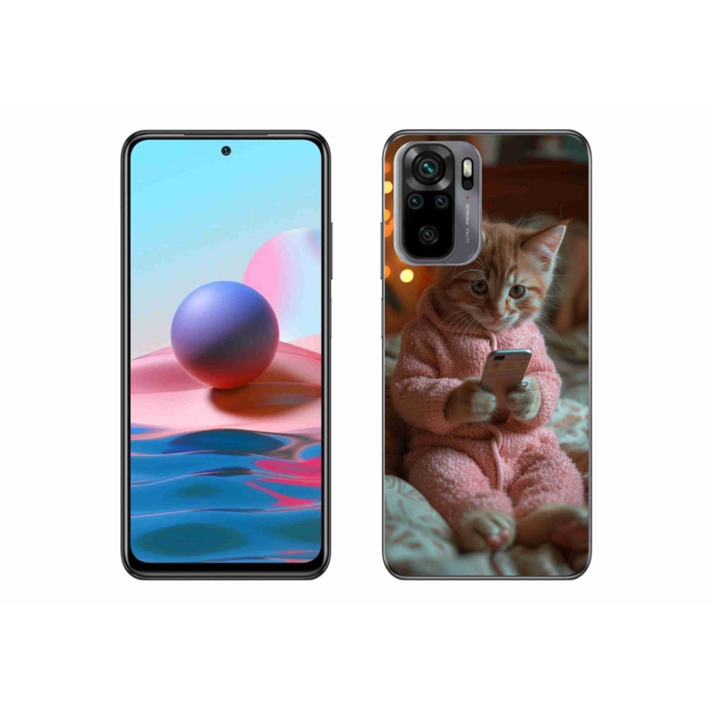 Gél borító mmCase a Xiaomi Poco M5s számára - cica mobillal