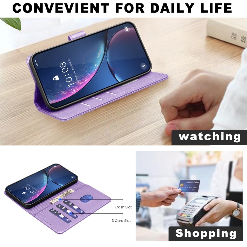 BINFEN könyv tok Samsung Galaxy S25 Ultra készülékhez - lila