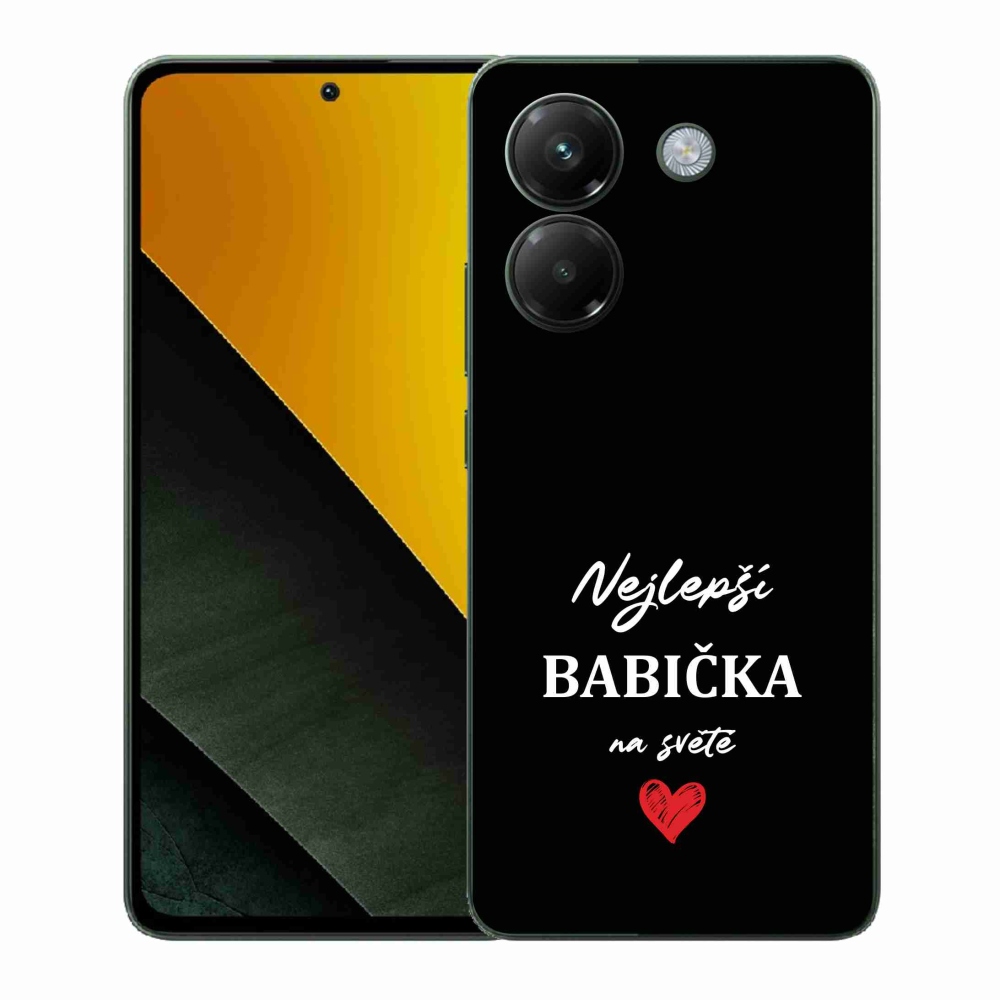Gél borító mmCase a Xiaomi Poco M7 Pro 5G számára - a legjobb nagymama 1 fekete háttérrel