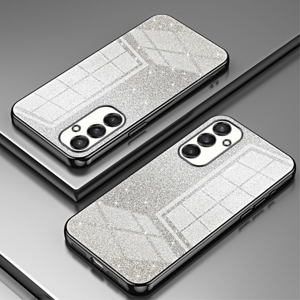 Vágott zselés csillogó tok Samsung Galaxy S24+ készülékhez - fekete