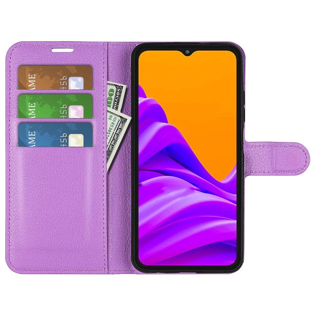 Litchi könyv tok Samsung Galaxy Xcover 7 Pro készülékhez - lila