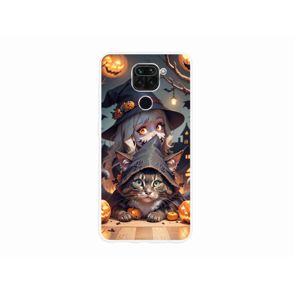 Gél borítás mmCase a Xiaomi Redmi Note 9-hez - boszorkány macskával