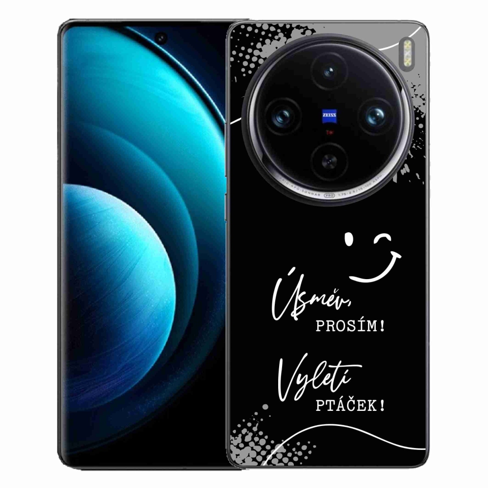 Gél borító mmCase a Vivo X100 Pro 5G készülékhez - vicces szöveg 4 fekete háttérrel