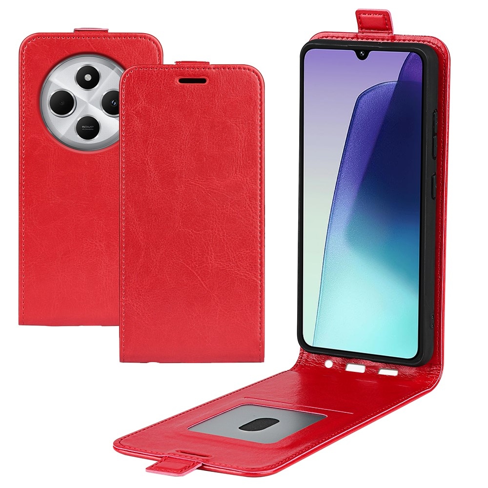 Függőleges könyvtáska Xiaomi Redmi 14C/Poco C75-hez - piros