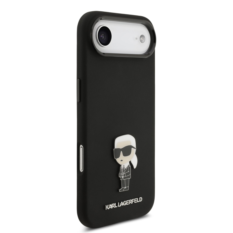 Karl Lagerfeld folyékony szilikon fém Ikonik hátlap iPhone Air fekete