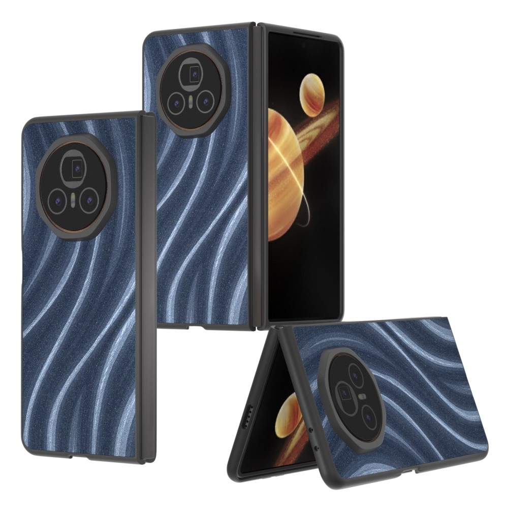 Tejút műanyag tok műbőrrel Honor Magic V3-hoz - kék