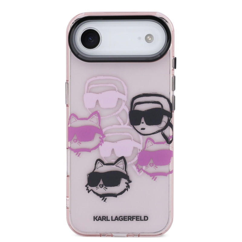 Karl Lagerfeld IML Multi K&CH Heads hátlapi borító iPhone Air rózsaszínhez