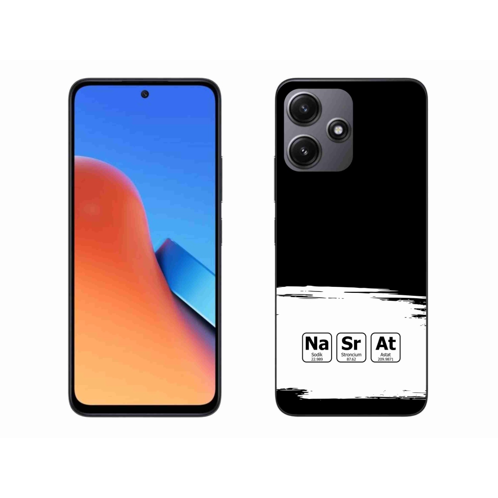 Gél borító mmCase a Xiaomi Redmi 12 5G - kémiai elemek fehér és fekete háttérrel