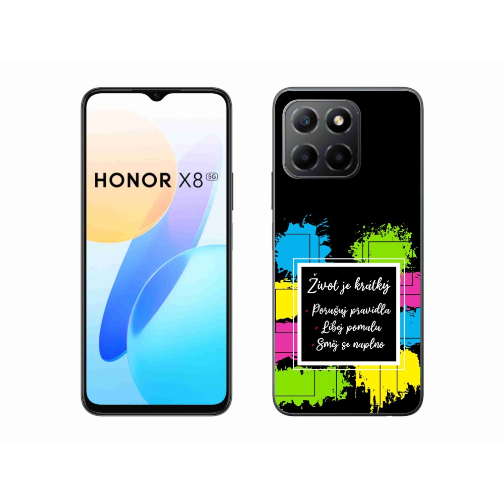 Gél borítás mmCase a Honor X8 5G/Honor 70 Lite 5G készülékhez - Idézet 5 fekete háttér
