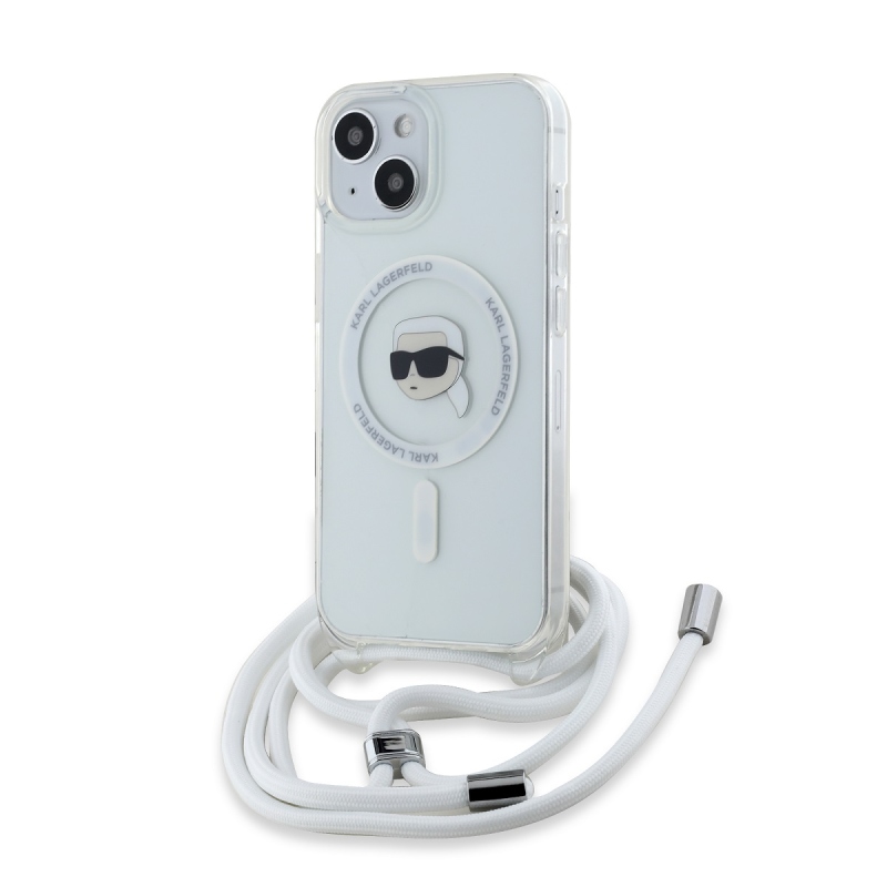 Karl Lagerfeld IML Crossbody Karl Head Magsafe hátlap iPhone 15-hez átlátszó