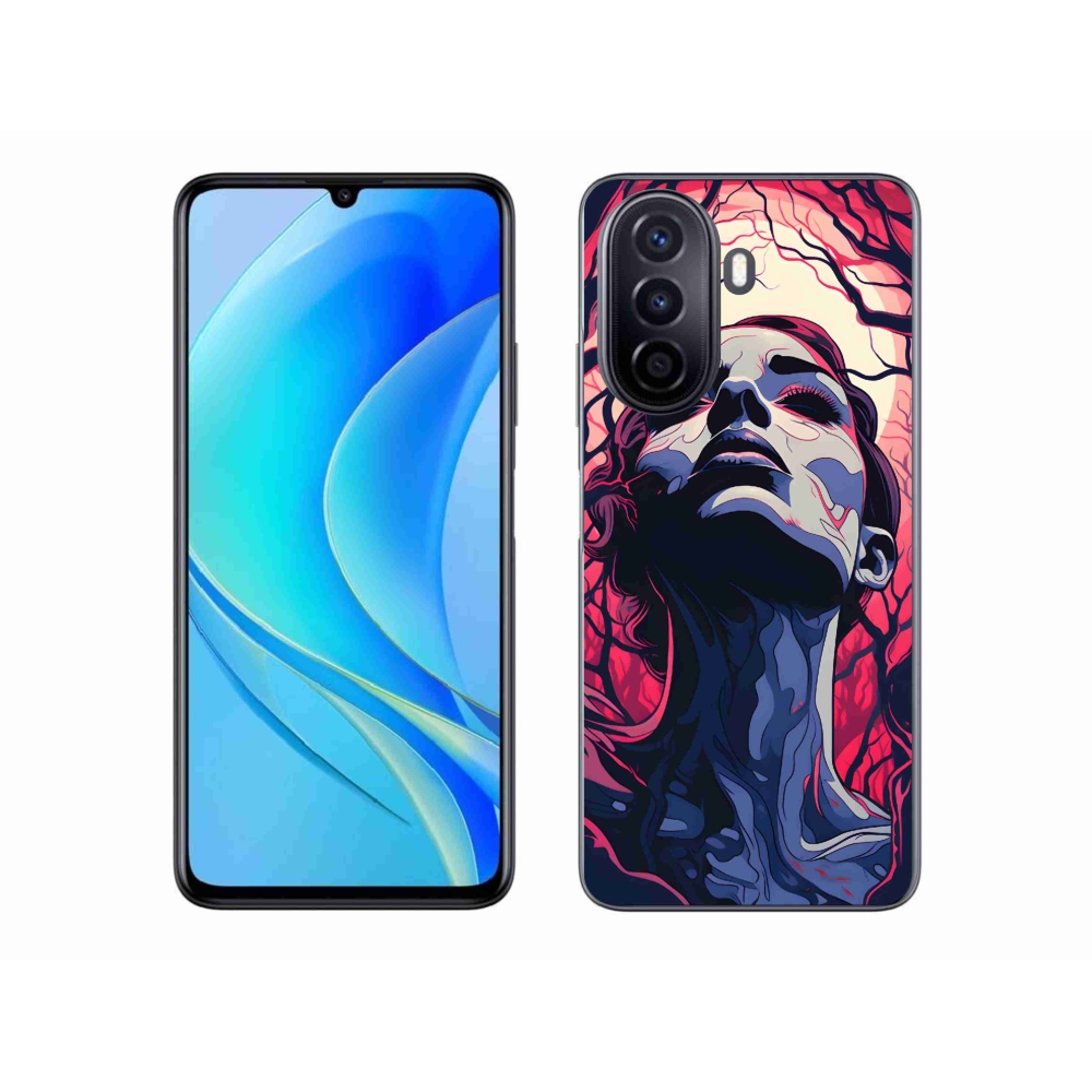 Gél borító mmCase a Huawei Nova Y70-en - absztrakt arc