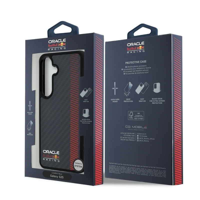 Red Bull Carbon Powerbar MagSafe MagSafe hátlap Samsung Galaxy S25+ Fekete