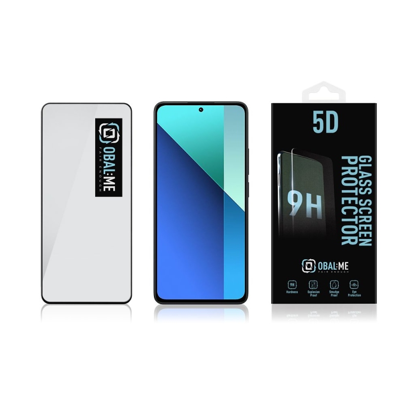 CSOMAG:ME 5D edzett üveg Xiaomi Redmi Note 13 4G/5G Fekete