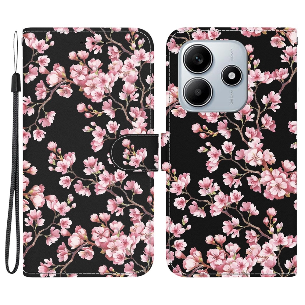 Printern Book tok Xiaomi Redmi Note 14 5G - rózsaszín virágokhoz