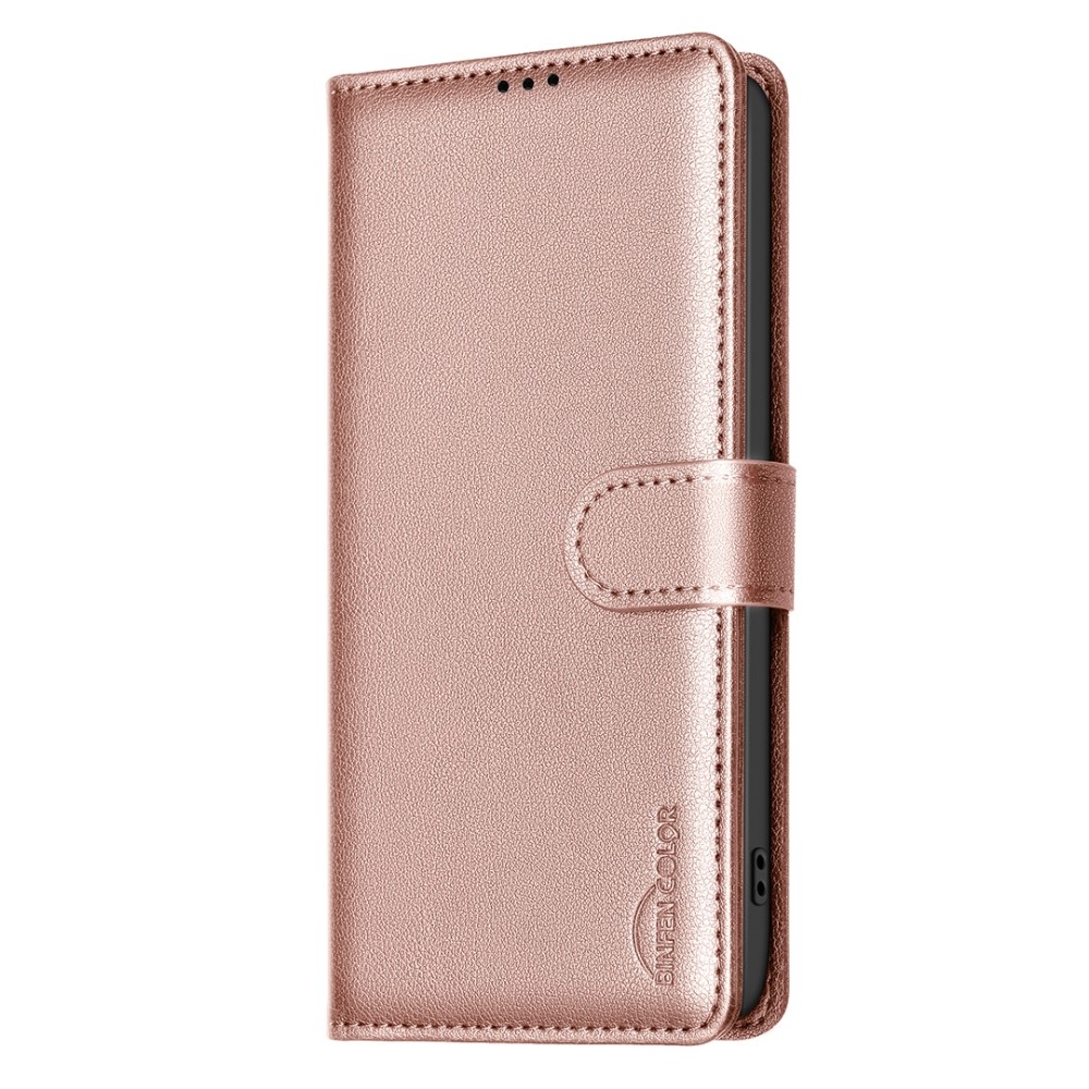 BINFEN könyv tok a Xiaomi 15 Pro-hoz - rózsaarany színben