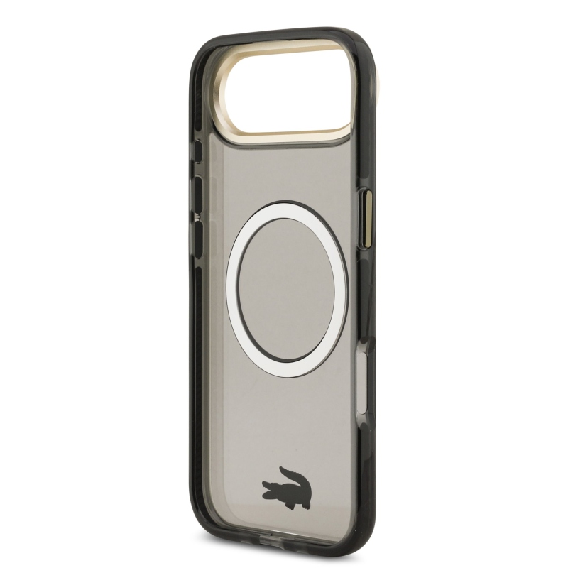 Lacoste PC/TPU Frosted Finish Gold Logo MagSafe hátlapi borító iPhone Air készülékhez Fekete