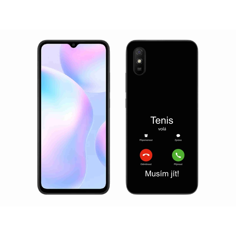 Gél borító mmCase a Xiaomi Redmi 9AT - tenisz hívások fekete háttérrel
