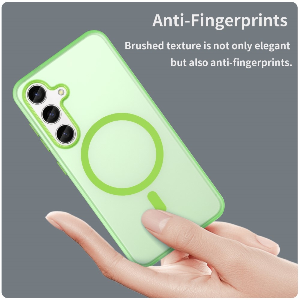 Frost zselés tok MagSafe támogatással Samsung Galaxy S24+/S25+ készülékhez - zöld színű