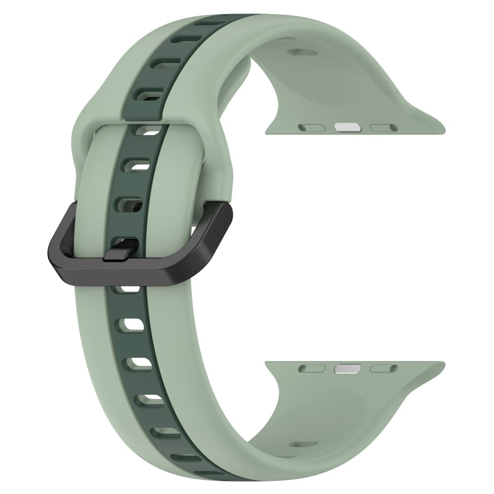 Szíj szilikon szíj Apple Watch Ultra/Ultra 2 49mm/SE/SE 2022/2023 44mm/9/8/7 45mm/6/5/4 44mm/3/2/1 42 mm-es órához - zöld/sötétzöld színű