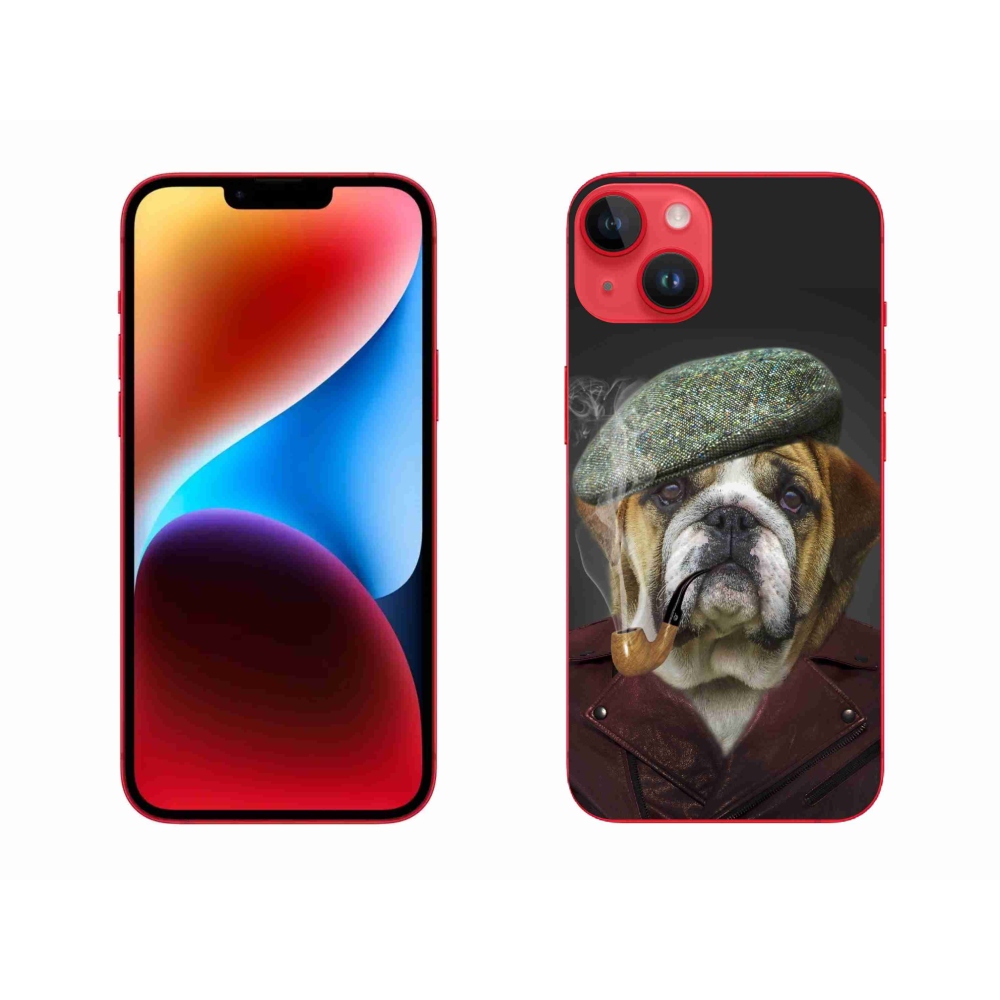 Zselés borítás mmCase iPhone 14 Plus készülékhez - kutya csővel