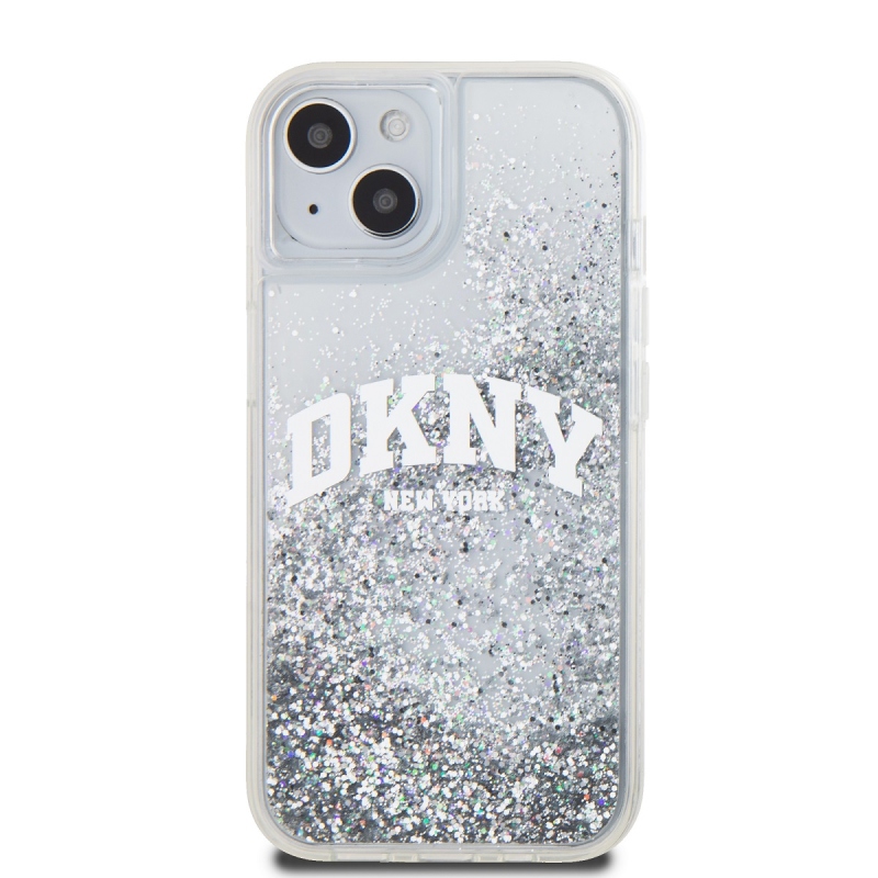 DKNY Liquid Glitter Arch Logo hátlap iPhone 14 átlátszóhoz