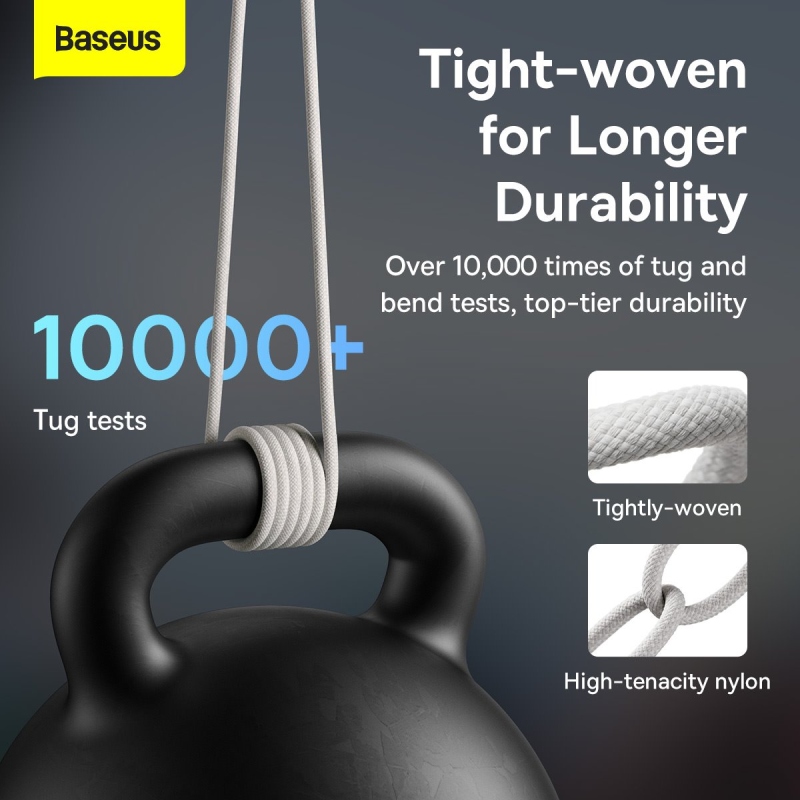 Baseus Dynamic sorozatú gyorstöltő adatkábel USB-A - USB-C 100W 2m Fehér