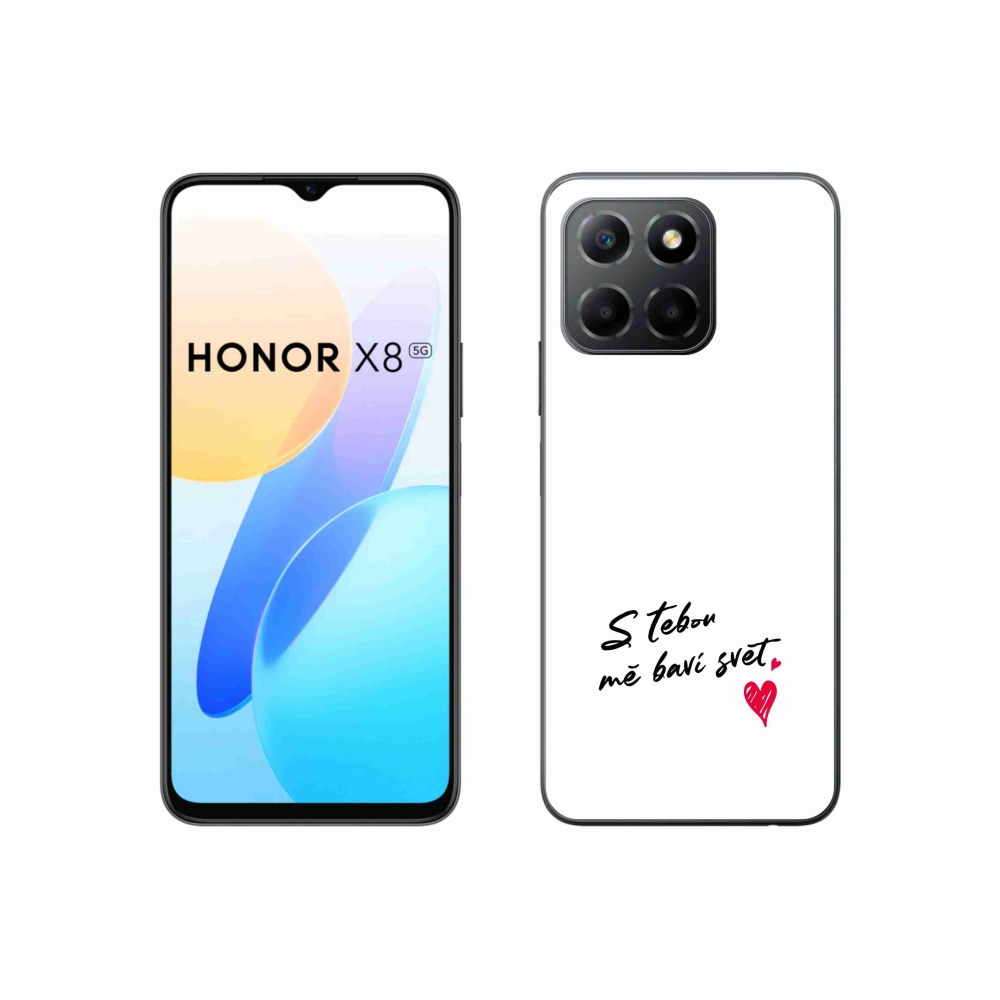 Gél borító mmCase a Honor X8 5G/Honor 70 Lite 5G készülékhez - szerelmes szöveg 1 fehér háttér