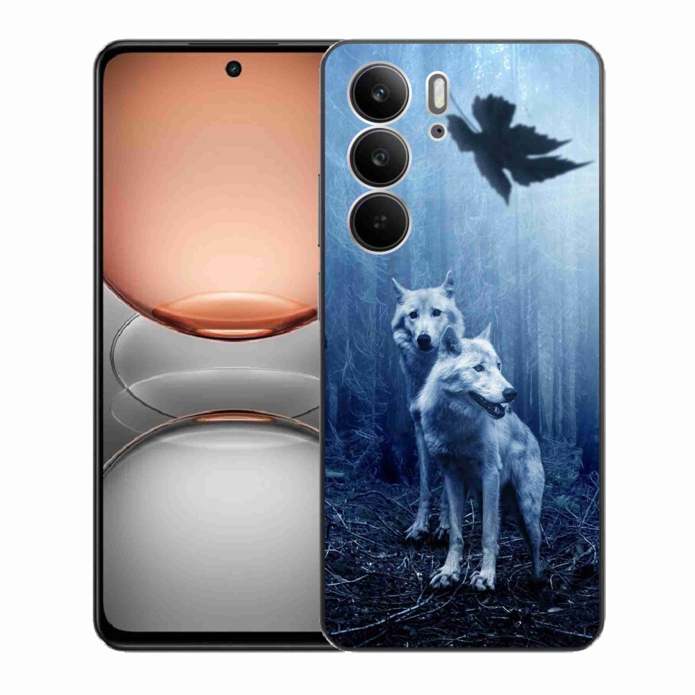 Gél borítás mmCase a Realme C75 készülékhez - farkasok az erdőben