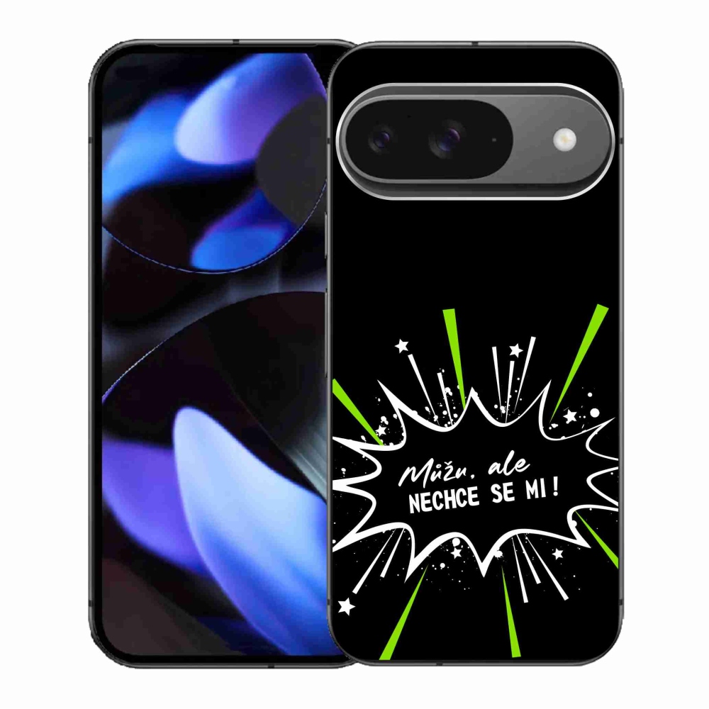 Gél borító mmCase a Google Pixel 9/9 Pro számára - vicces szöveg 11 fekete háttér