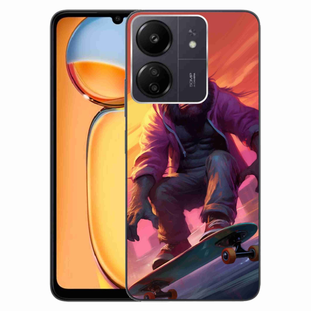 Gél borítás mmCase a Xiaomi Poco C65/Redmi 13C számára - gorilla a gördeszkán