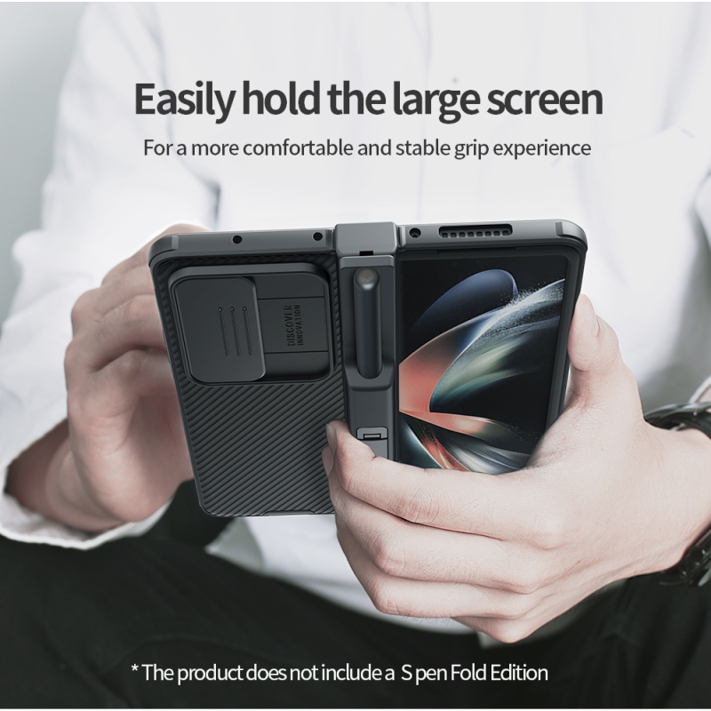 Nillkin CamShield PRO Slot+Stand Back Cover for Samsung Galaxy Z Fold 4 5G fekete
