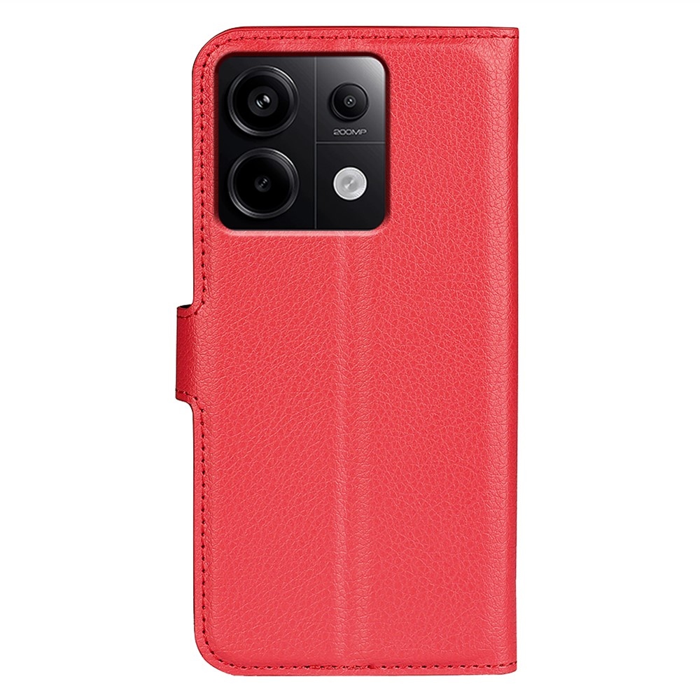 Litchi könyv tok Xiaomi Redmi Note 13 Pro 5G/Poco X6 5G - piros