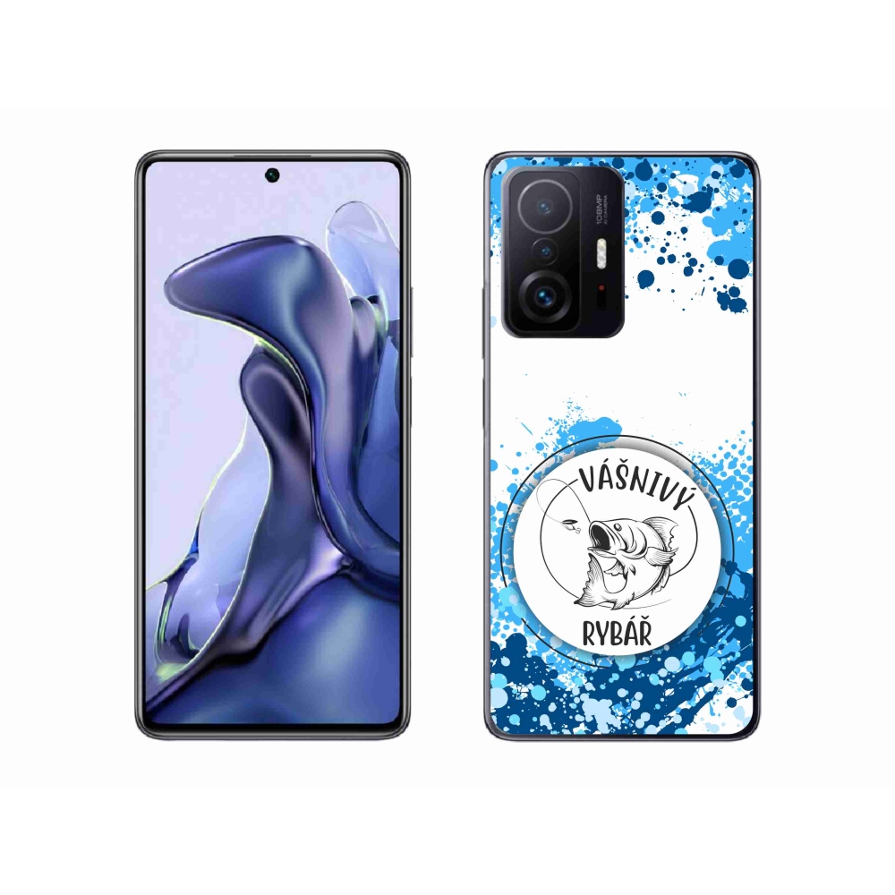 Gél borító mmCase a Xiaomi 11T-hez - szenvedélyes halász fehér háttérrel
