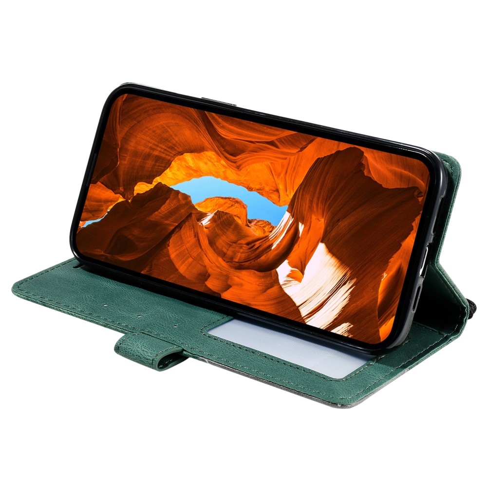 Vonalas könyv tok Xiaomi Redmi Note 14 5G - zöld