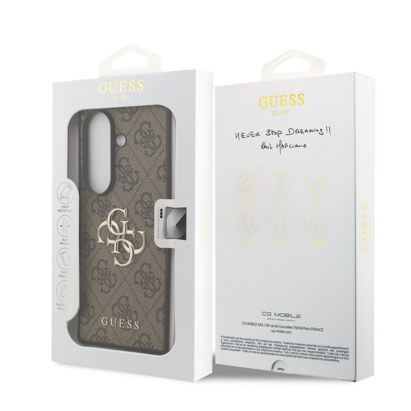 Guess PU 4G fém logós hátlap Samsung Galaxy Z Fold 7 barna barna