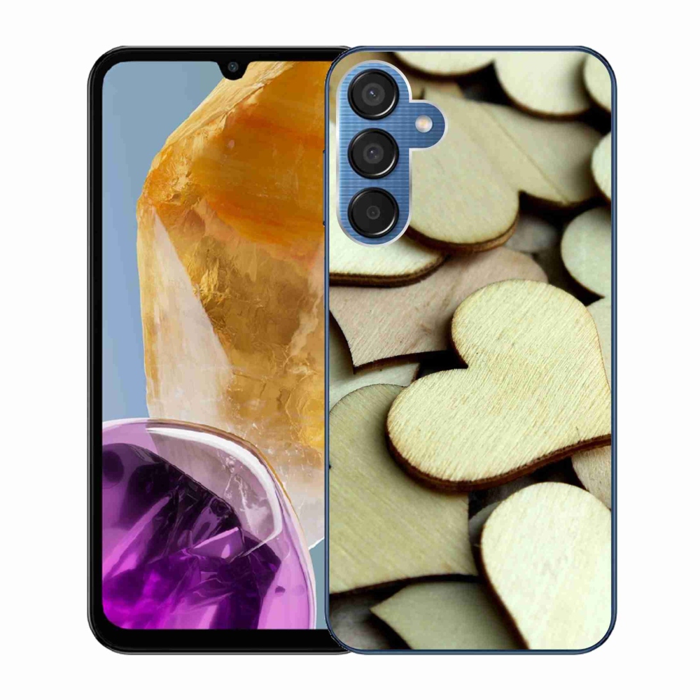 Gél borítás mmCase Samsung Galaxy M15 5G - fából készült szívek