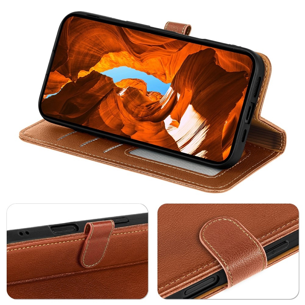 Csatos könyvtáska Xiaomi Redmi 15 5G - barna színben