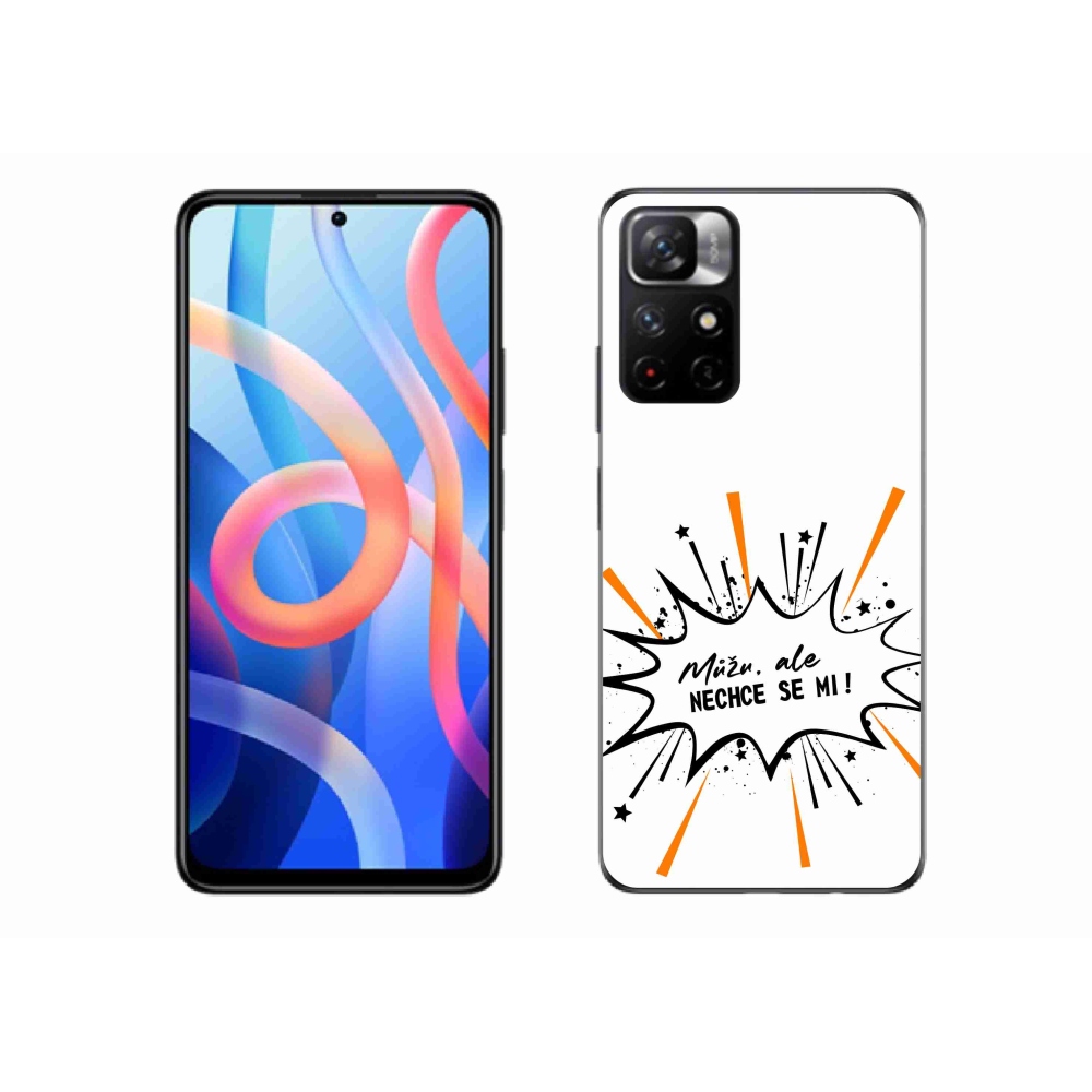 Gél borító mmCase a Xiaomi Redmi Note 11S 5G-hez - vicces szöveg 11 fehér háttérrel