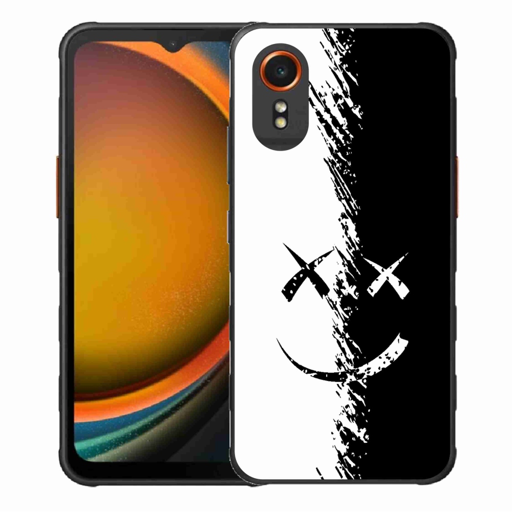 Zselés borítás mmCase Samsung Galaxy Xcover 7 készülékhez - fekete-fehér mosolygó