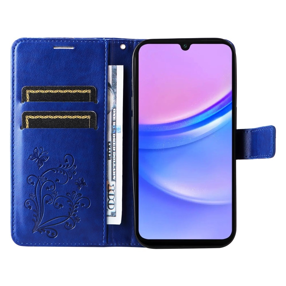 Nagy pillangó könyv tok Samsung Galaxy A16 4G/5G/A26 5G - kék