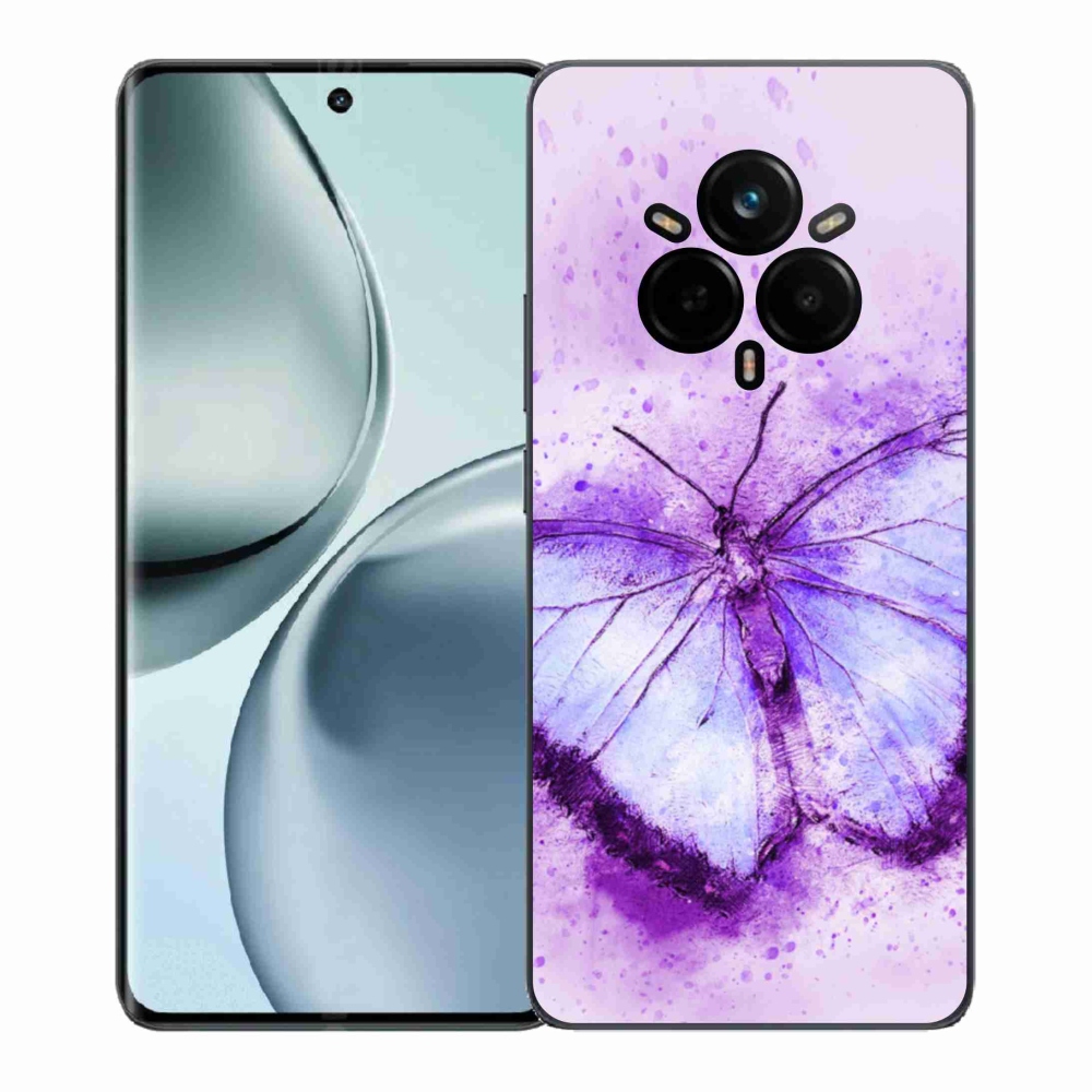 Gél borítás mmCase a Realme 14 Pro 5G készülékhez - lila pillangó