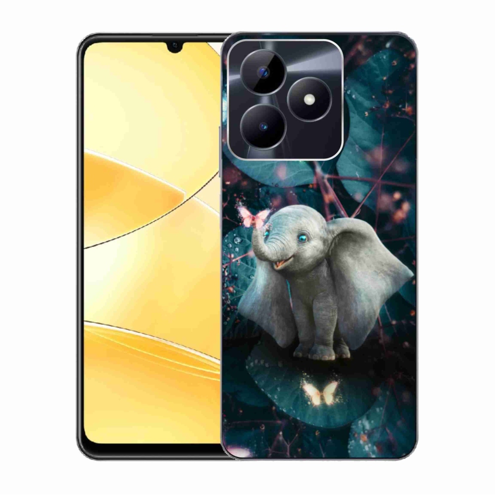Zselés borító mmCase a Realme C51/C53 készülékhez - aranyos elefánt