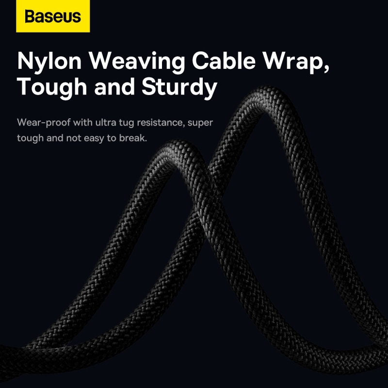 Baseus StarSpeed 3in1 gyors töltő adatkábel USB-A - USB-C/Lighting/MicroUSB 20W 3.5A 1.2m Fekete
