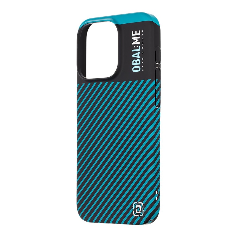 Borító:ME Flossy Stripes borító Apple iPhone 15 Pro készülékhez Fekete/Teal