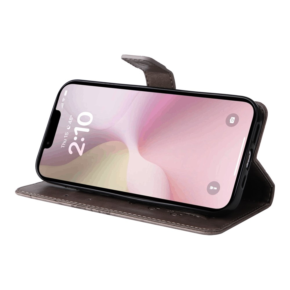 Nagy pillangó könyvtáska iPhone 16e készülékhez - szürke