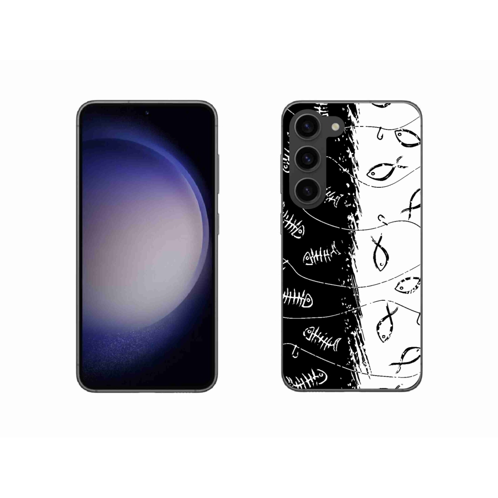 Zselés borító mmCase Samsung Galaxy S23 5G - csontvázak és halak számára