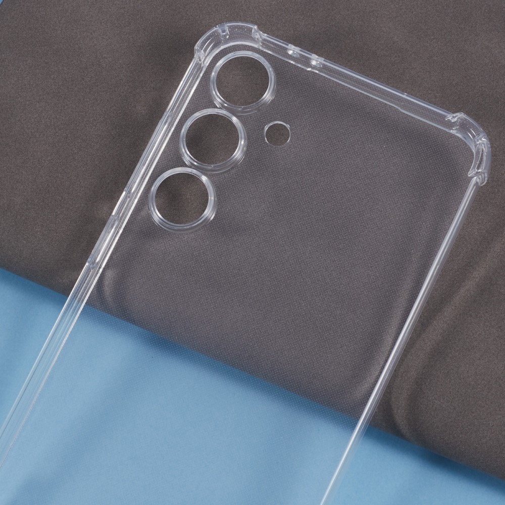 Átlátszó zselés tok megerősített sarkokkal Samsung Galaxy S24 FE készülékhez - átlátszó